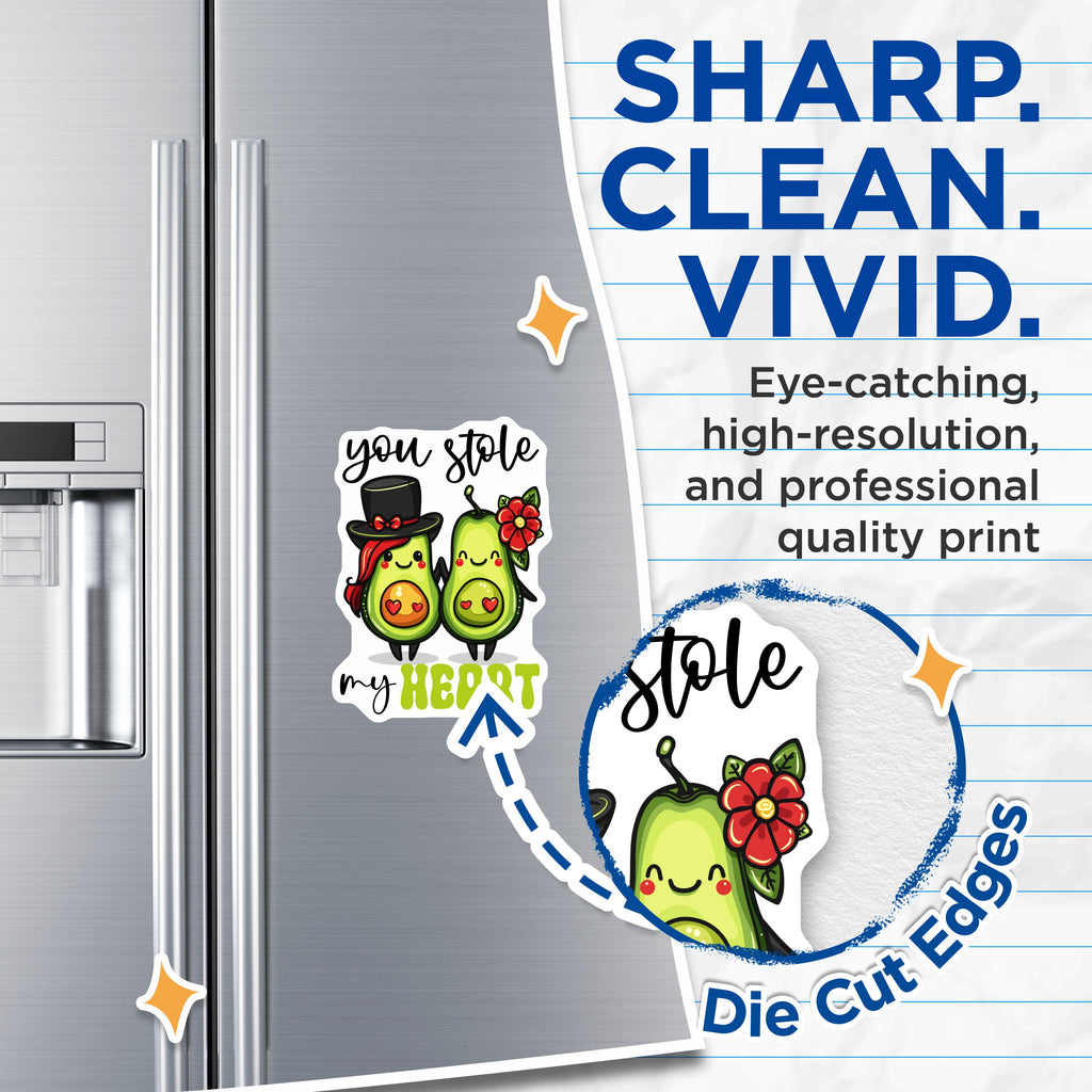 (2 Pack) Avocado Couple Magnets - Cute Love Expression - Valentine Relationship Decor - 5 Inches On Longest Side - Thick Durable Magnet - Made in USA - MAG37389