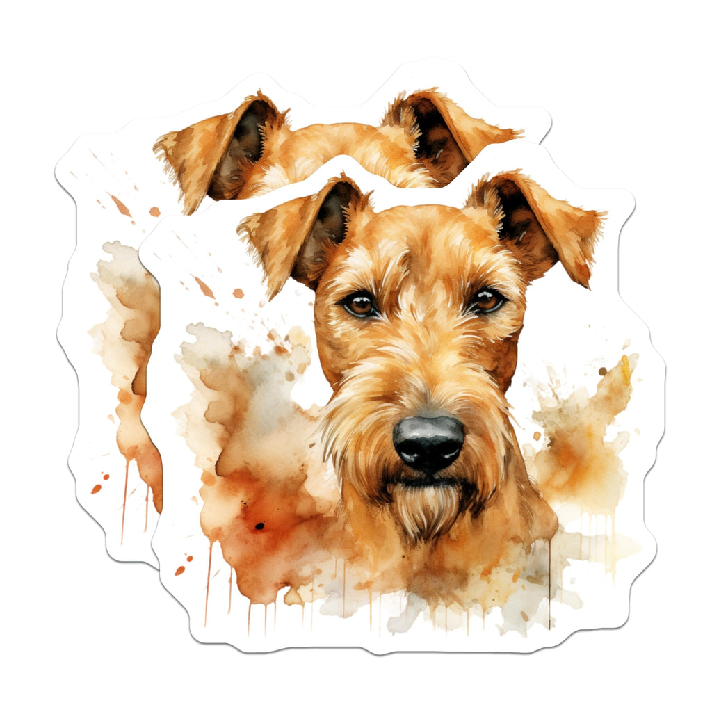 (2 Pack) Irish Terrier Dog Magnets - Watercolor Pet Art - Dog Lover Decor - 5 Inches On Longest Side - Thick Durable Magnet - Made in USA - MAG29981