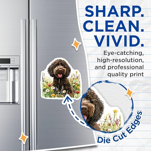 (2 Pack) Dog Lover Magnets - Cute Dog Art - Pet Owner Decor - 5" On Longest Side - for Cars, Fridges, Toolboxes - Made in USA - MAG6880