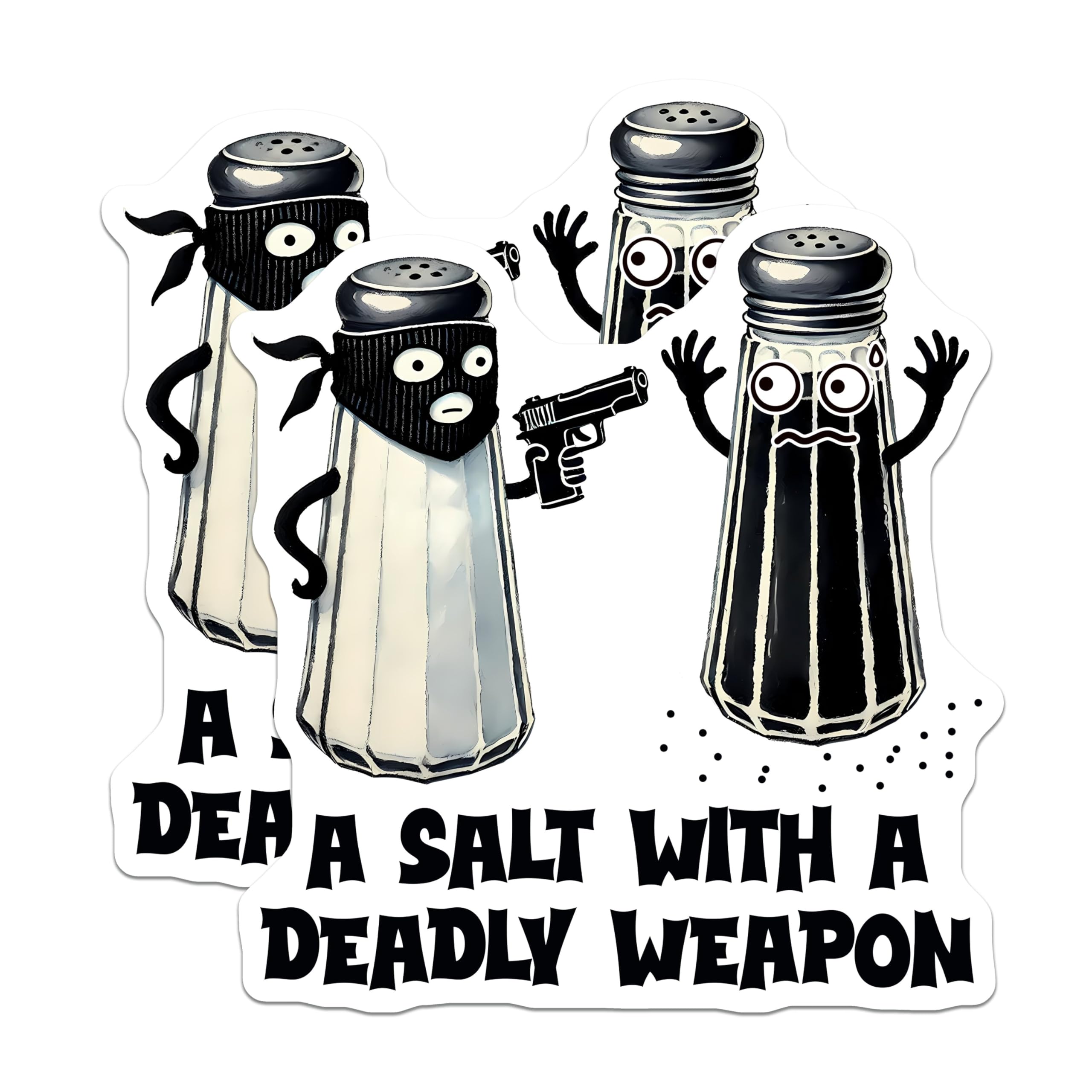 (2 Pack) Funny Pun Magnets - Kitchen Humor - Salt and Pepper Shaker Joke - 5" On Longest Side - for Cars, Fridges, Toolboxes - Made in USA - MAG7583