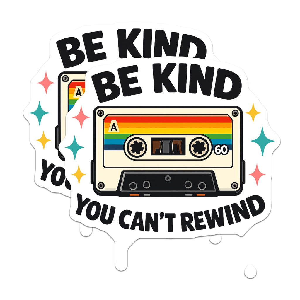 (2 Pack) Be Kind Cassette Magnets - Retro Audio Tape - Inspirational Message Decor - 5 Inches On Longest Side - Thick Durable Magnet - Made in USA - MAG20938