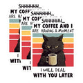 (3 Pack) Funny Cat Coffee Decals - Grumpy Cat - Coffee Lover - Laptop Decals - Sarcastic - 3 Inches On Longest Side - Easy Peel & Apply - Made in USA - 3MCS6593