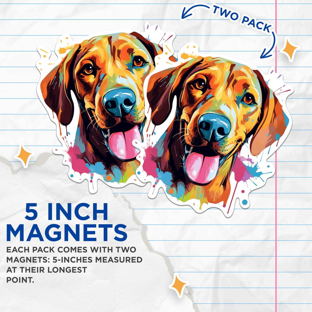 (2 Pack) Rhodesian Ridgeback Dog Breed Magnets - 5 Inches On Longest Side - Choose from Over 100 Dog Breeds - for Cars, Refrigerators, Toolboxes - Made in USA - MAG1933