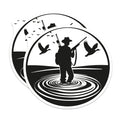 (2 Pack) Duck Hunter Magnets - Waterfowl Hunting Silhouette Art - Outdoorsman Refrigerator Decor - Vehicle Locker Accessory - 5 Inches On Longest Side - Thick Durable Magnet - Made in USA - MAG20301