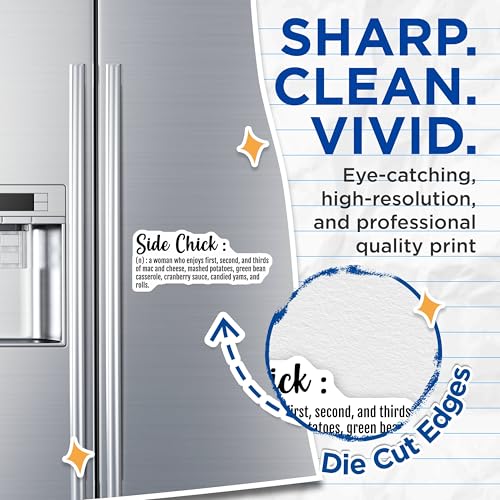 (2 Pack) Side Chick Definition Magnets Magnets - Funny Kitchen Decor - Humorous Magnet for Thanksgiving - 5" On Longest Side - Made in USA - Sticks to Refrigerators & Metal Surfaces - MAG9211