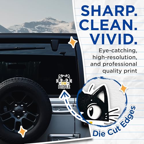 (2 Pack) Funny Cat Quote Stickers - Cute Cat with Attitude Stickers - Bold Cat Design Humor Stickers - 5" On Longest Side - Sticks to Any Smooth Flat Surface - Made in USA - BMCS2788