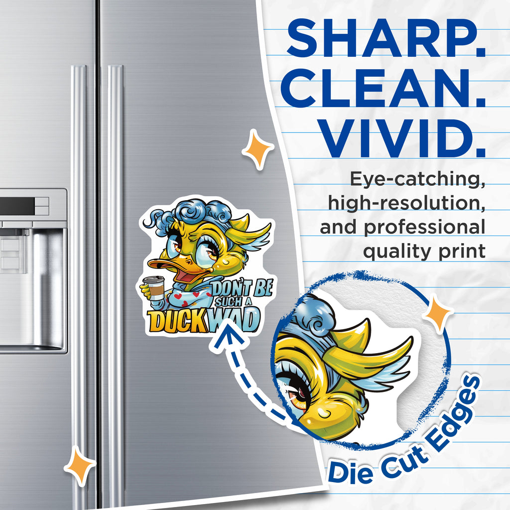 (2 Pack) Don't Be Such A Duckwad Coffee Duck Magnets - Funny Sarcastic Humor Fridge Decor - Coworker Friend Quirky - 5 Inches On Longest Side - Thick Durable Magnet - Made in USA - MAG36378