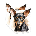 (2 Pack) Miniature Pinscher Magnets - Watercolor Dog Art - Min Pin Pet Lover Decor - 5 Inches On Longest Side - Thick Durable Magnet - Made in USA - MAG25752