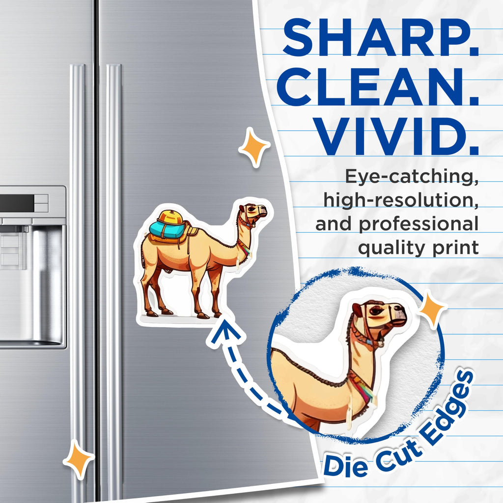 (2 Pack) Majestic Camel Magnets - Detailed Desert Animal Art - Exotic Safari Adventure Decor - Unique Refrigerator Ornaments - 5 Inches On Longest Side - Thick Durable Magnet - Made in USA - MAG21681