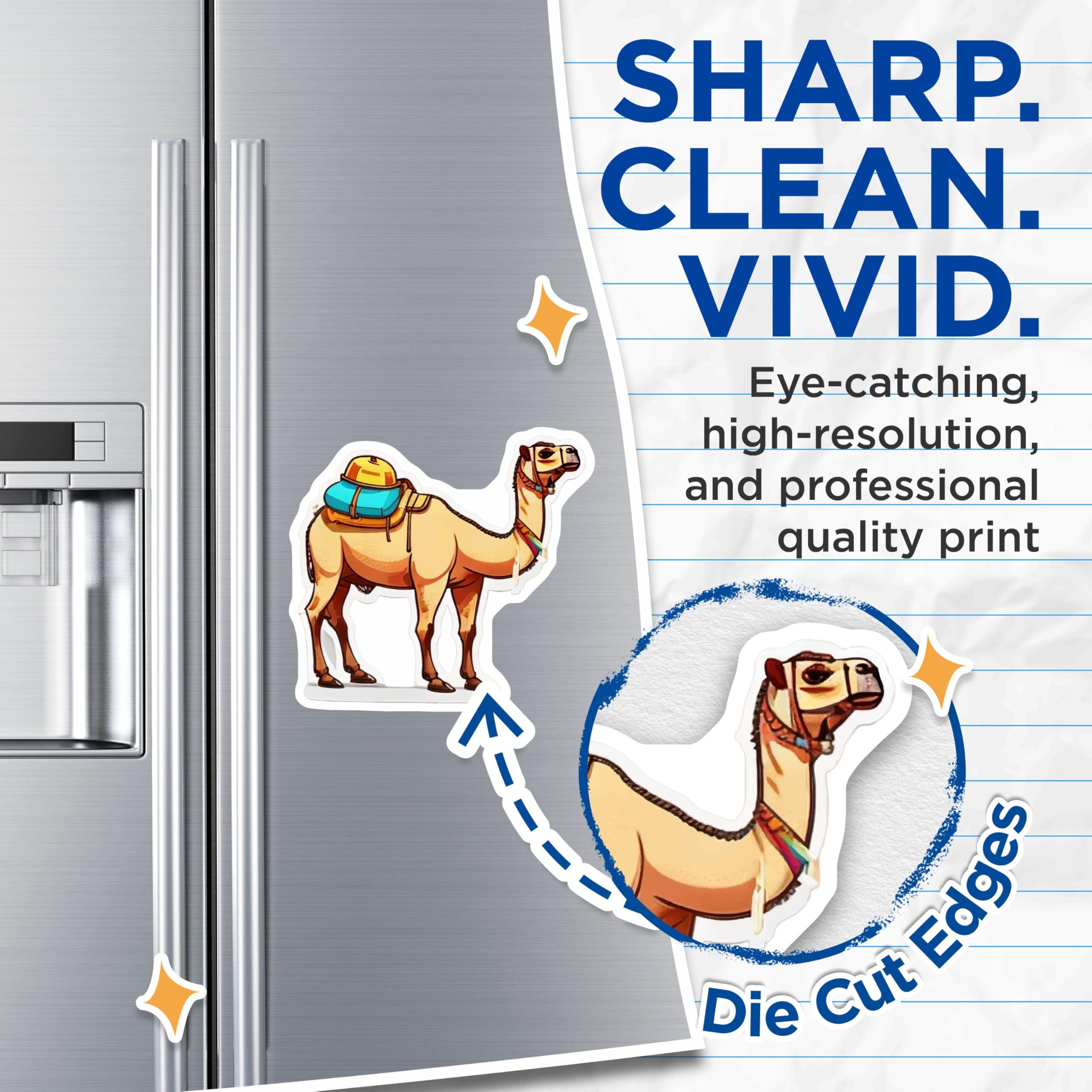 (2 Pack) Majestic Camel Magnets - Detailed Desert Animal Art - Exotic Safari Adventure Decor - Unique Refrigerator Ornaments - 5 Inches On Longest Side - Thick Durable Magnet - Made in USA - MAG21681