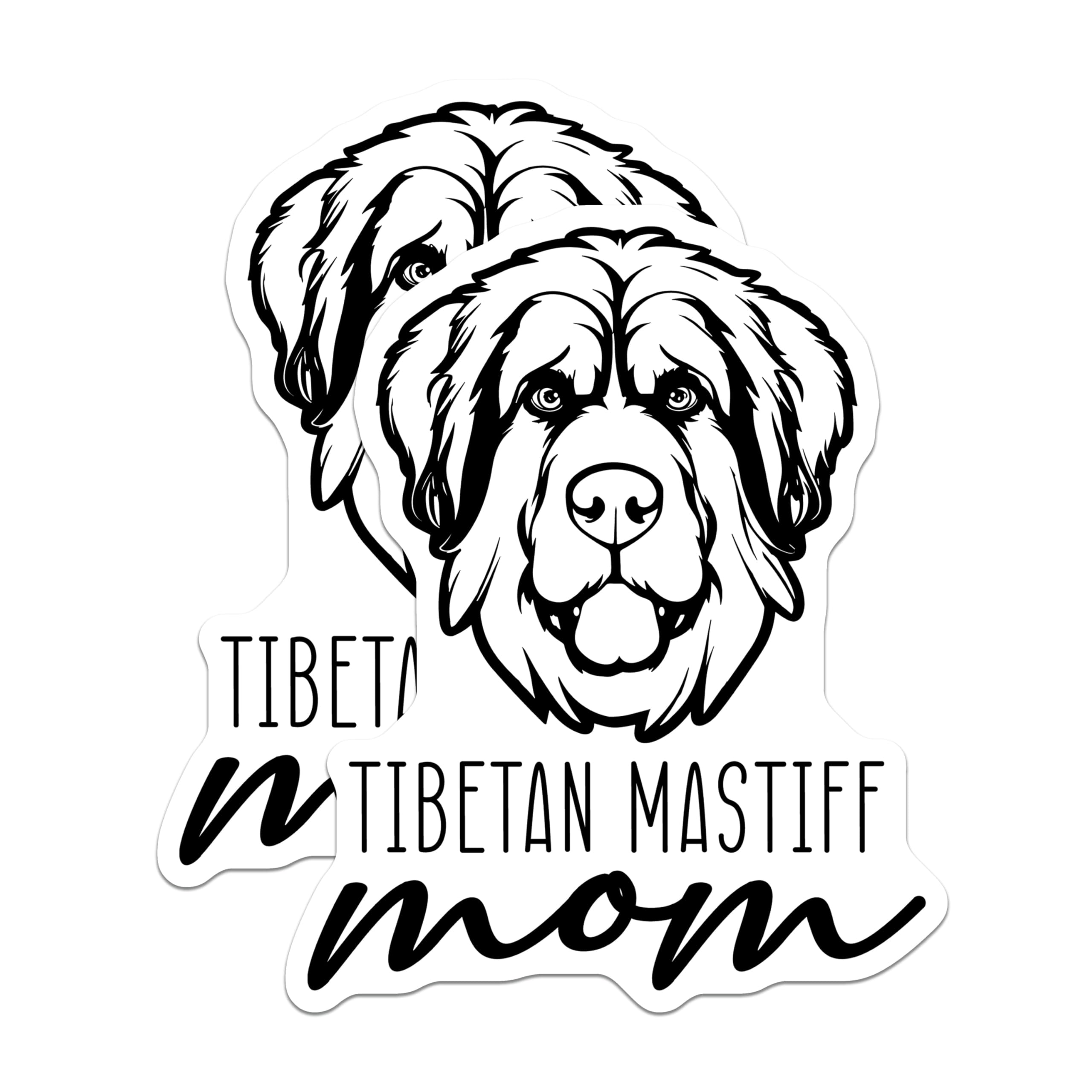 (2 Pack) Tibetan Mastiff Mom Magnets - Dog Lover Kitchen Decor - Pet Parent Refrigerator Accessory - Canine Breed Fan - 5 Inches On Longest Side - Thick Durable Magnet - Made in USA - MAG27060