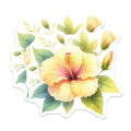 (2 Pack) Yellow Hibiscus Magnets - Tropical Flower Decor - Botanical Fridge Magnets - 5 Inches On Longest Side - Thick Durable Magnet - Made in USA - MAG21929