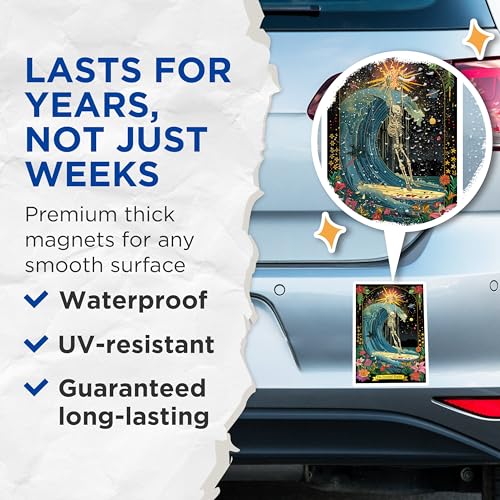 (2 Pack) Inverted Surfer Art Magnet - 5" On Longest Side - Sticks to Smooth Flat Surfaces - Made in USA - MAG10018