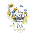 (2 Pack) World Mental Health Day Stickers - Inspirational Design - Mental Wellness - 5" On Longest Side - Sticks to Smooth Flat Surfaces - Made in USA - BMCS8244