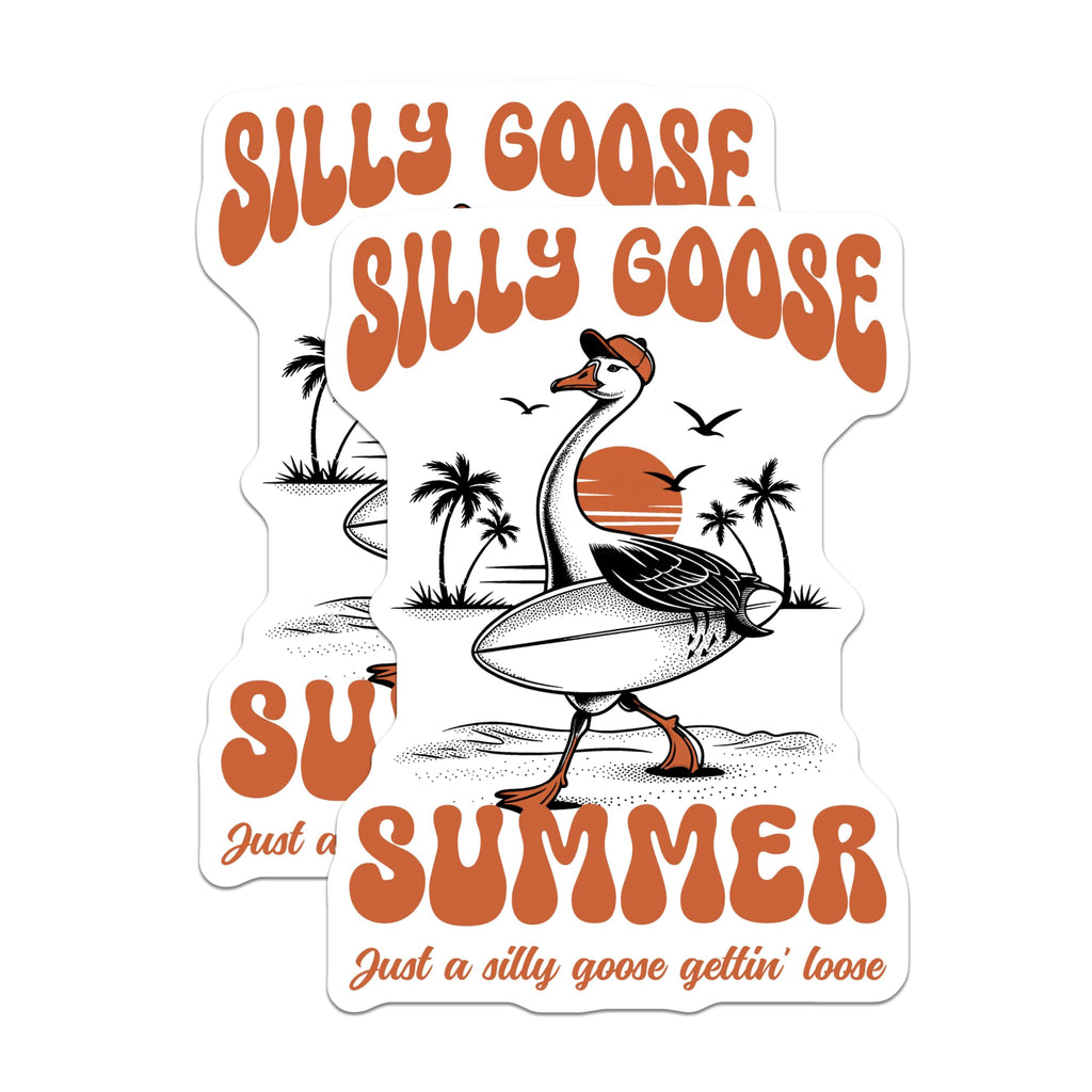 (2 Pack) Silly Goose Magnets - Summer Fun - Beach Vacation Home Decor - 5" On Longest Side - Premium Magnet - for Cars, Refrigerators, Toolboxes, Lockers - Made in USA - MAG17819