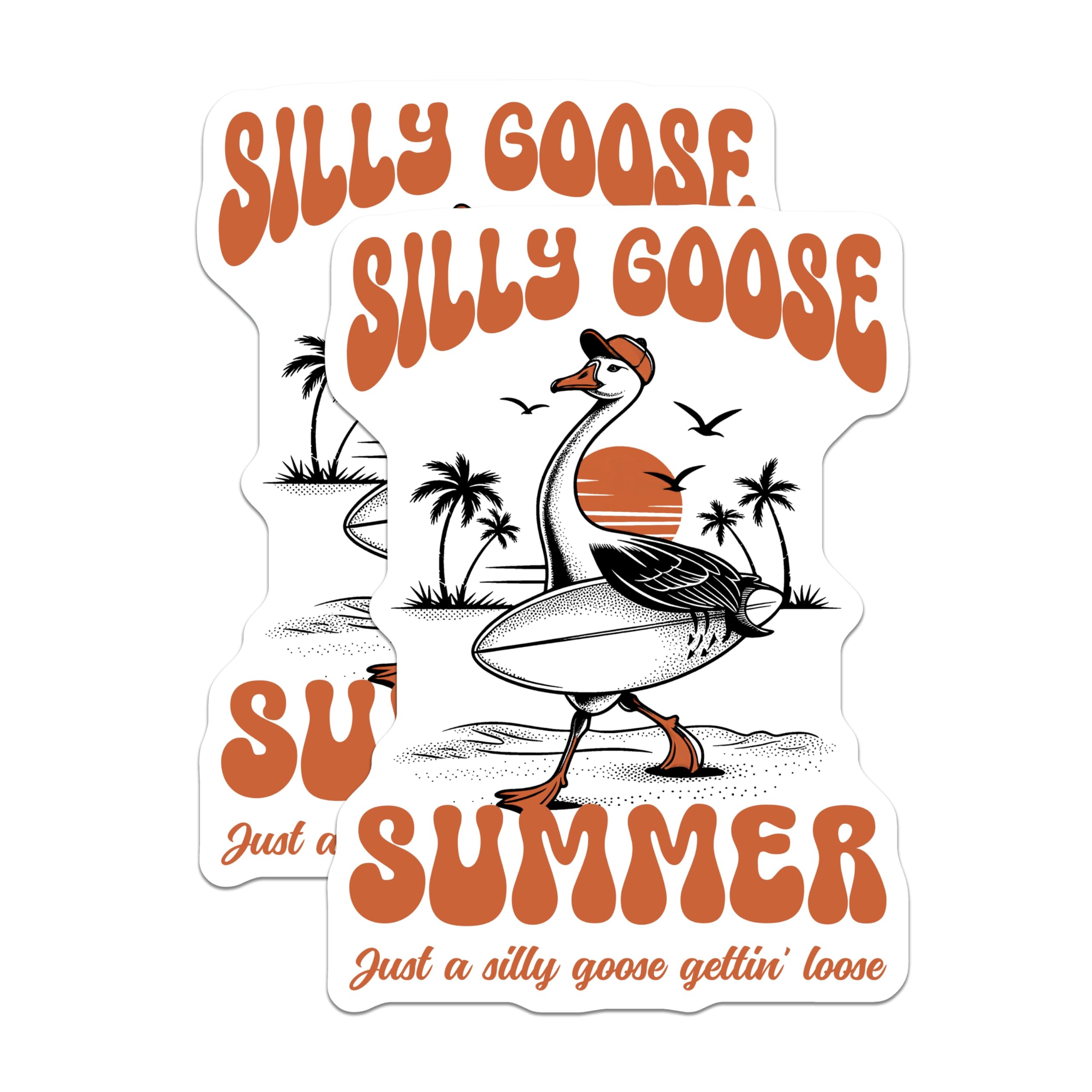 (2 Pack) Silly Goose Magnets - Summer Fun - Beach Vacation Home Decor - 5" On Longest Side - Premium Magnet - for Cars, Refrigerators, Toolboxes, Lockers - Made in USA - MAG17819