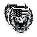 (2 Pack) American Eagle Flag Magnets - USA Patriotic Emblem - Fridge Locker Decor - 5" On Longest Side - Premium Magnet - for Cars, Refrigerators, Toolboxes, Lockers - Made in USA - MAG16708