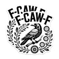 (2 Pack) Raven Magnets - Crow Illustration - F-CAW-F Design - 5" On Longest Side - Premium Magnet - for Cars, Refrigerators, Toolboxes, Lockers - Made in USA - MAG14389
