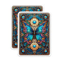 (2 Pack) Stained Glass Butterfly Magnets - Intricate Mosaic Insect Art - Vibrant Kitchen Decor Locker Accessories - 5 Inches On Longest Side - Thick Durable Magnet - Made in USA - MAG21142