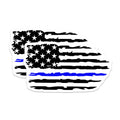 (2 Pack) Thin Blue Line Magnets - American Flag Support - Law Enforcement Honor - Police Officer Tribute - 5 Inches On Longest Side - Thick Durable Magnet - Made in USA - MAG21752