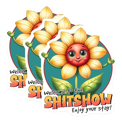 (3 Pack) Funny Flower Decals - Sarcastic Sayings - Laptop Decals - 3 Inches On Longest Side - Easy Peel & Apply - Made in USA - 3MCS8441