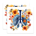 (2 Pack) Floral Lungs Magnets - Botanical Anatomy Art - Health Awareness Decor - 5 Inches On Longest Side - Thick Durable Magnet - Made in USA - MAG23790