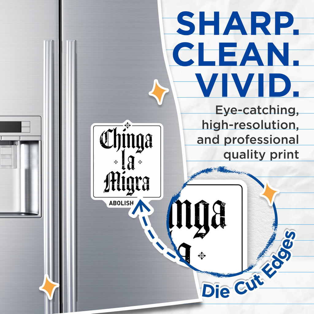 (2 Pack) Chinga la Migra Magnets - Abolish ICE Protest Magnet - Activist Statement - Immigration Rights Decor - 5 Inches On Longest Side - Thick Durable Magnet - Made in USA - MAG26735