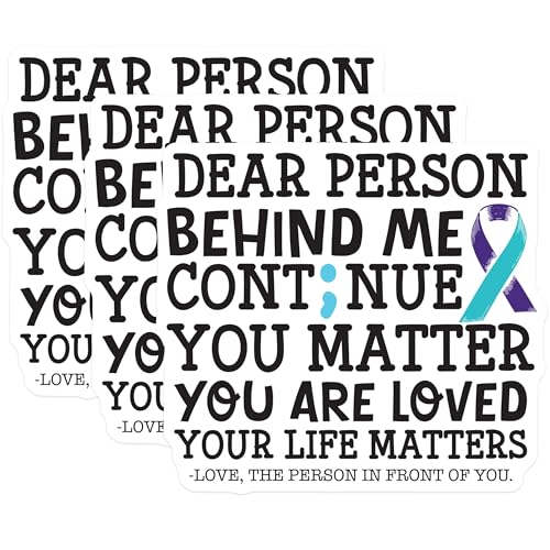 (3 Pack) Mental Health Decals - Suicide Prevention - Awareness Ribbon Decals- 3 Inches On Longest Side - Easy Peel & Apply - Made in USA - 3MCS5009