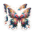 (2 Pack) Butterfly Magnets - Floral Wing Art - Decorative Home Accent - 5" On Longest Side - Premium Magnet - for Cars, Refrigerators, Toolboxes, Lockers - Made in USA - MAG16119
