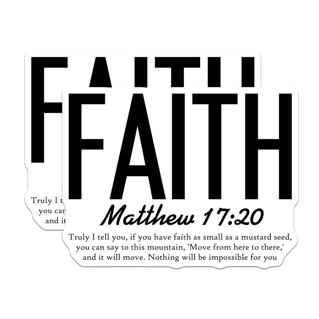 (2 Pack) Faith Scripture Magnets - Matthew 17 20 Verse - Christian Inspirational Art - 5 Inches On Longest Side - Thick Durable Magnet - Made in USA - MAG27340