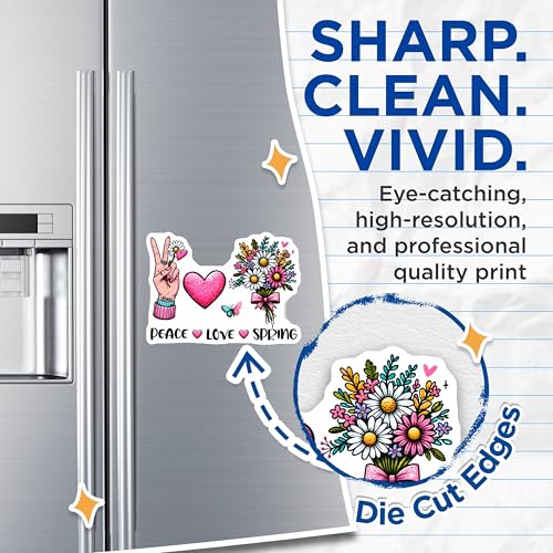 (2 Pack) Peace Love Spring Magnets - Floral Bouquet - Hand Sign Art - 5" On Longest Side - for Cars, Fridges, Toolboxes - Made in USA - MAG8012