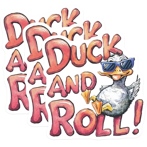 (3 Pack) Duck and Roll Decals - Laptop Decal - Funny Duck Stickers - 3 Inches On Longest Side - Easy Peel & Apply - Made in USA - 3MCS7310