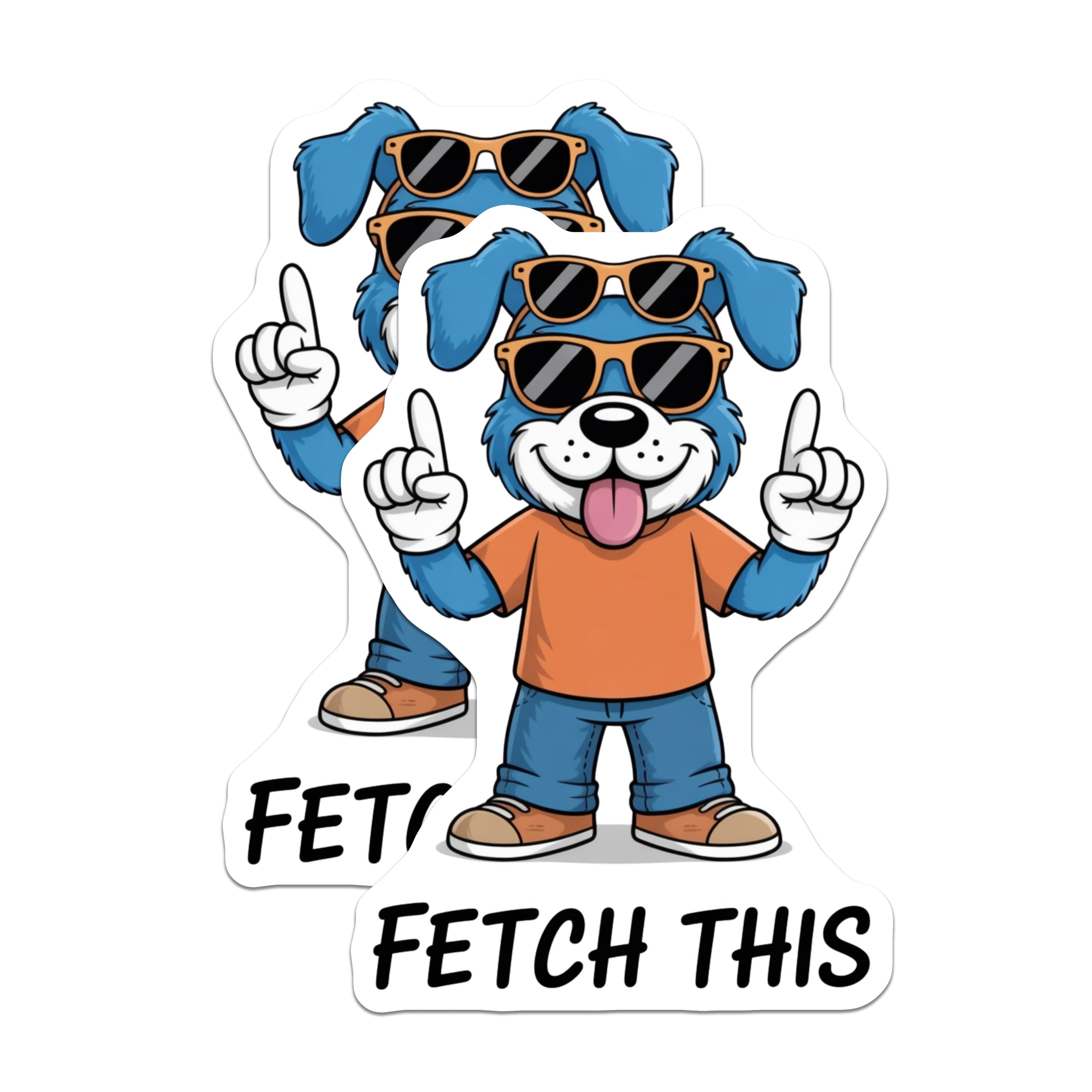 (2 Pack) Funny Dog Magnets - Fetch This Refrigerator Decor - Dog Lover Present - 5 Inches On Longest Side - Thick Durable Magnet - Made in USA - MAG39456