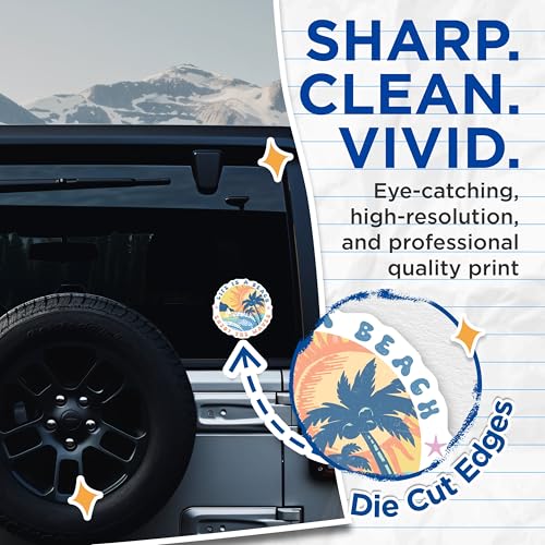 (2 Pack) Life is A Beach Stickers - Enjoy The Waves - Adventure Travel Stickers - 5" On Longest Side - Sticks to Smooth Flat Surfaces - Made in USA - BMCS5914