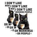 (3 Pack) Funny Cat Decals - Coffee Lover Decal - I Hate Morning People - Laptop Decal - 3 Inches On Longest Side - Easy Peel & Apply - Made in USA - 3MCS6502