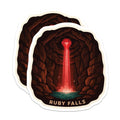 (2 Pack) Ruby Falls Magnets - Mystical Cave Art - Chattanooga TN Souvenir - Luminous Red Waterfall Gemstone Design - 5 Inches On Longest Side - Thick Durable Magnet - Made in USA - MAG19519