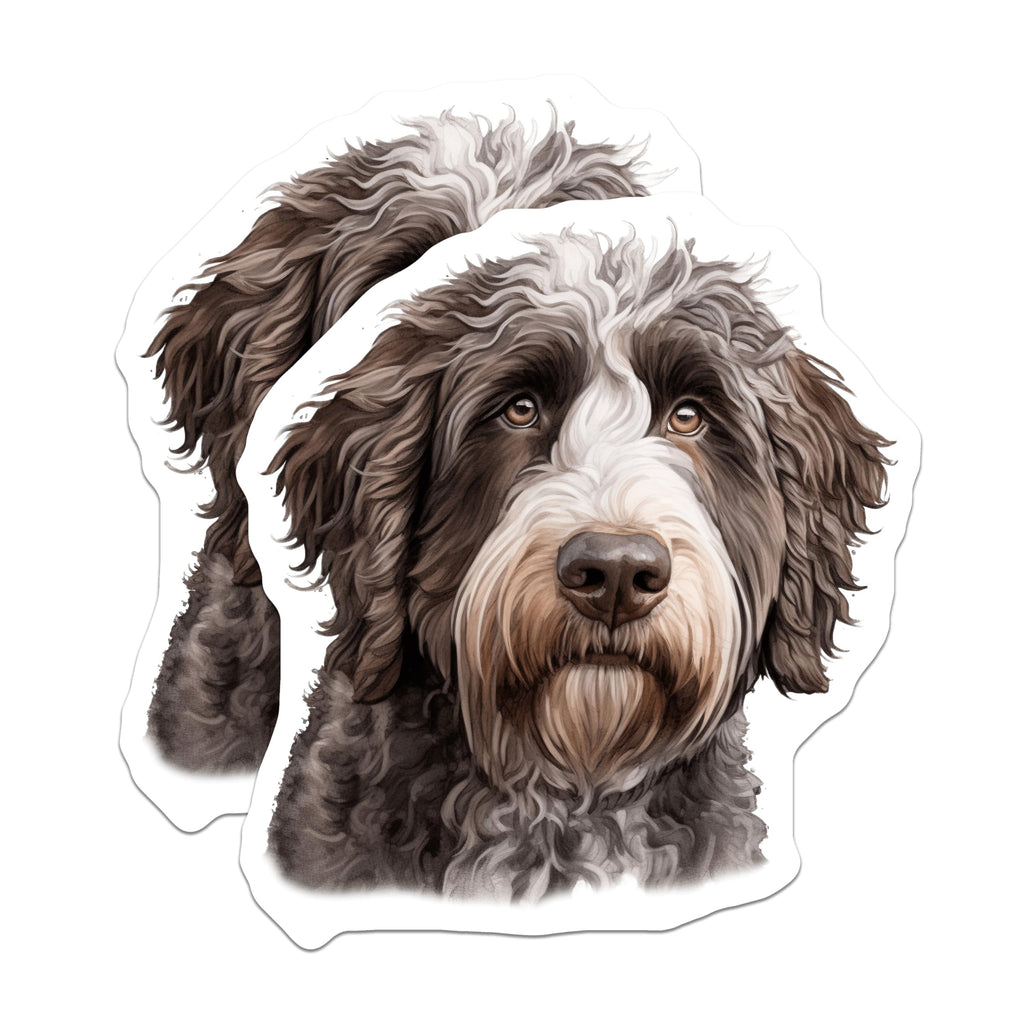(2 Pack) Goldendoodle Magnets - Dog Lover Decor - Labradoodle Art for Dog Moms - 5 Inches On Longest Side - Thick Durable Magnet - Made in USA - MAG29267