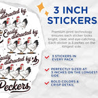 (3 Pack) Chicken Decals - Funny Chicken - Easily Distracted - Laptop Decal - Humor - 3 Inches On Longest Side - Easy Peel & Apply - Made in USA - 3MCS8737