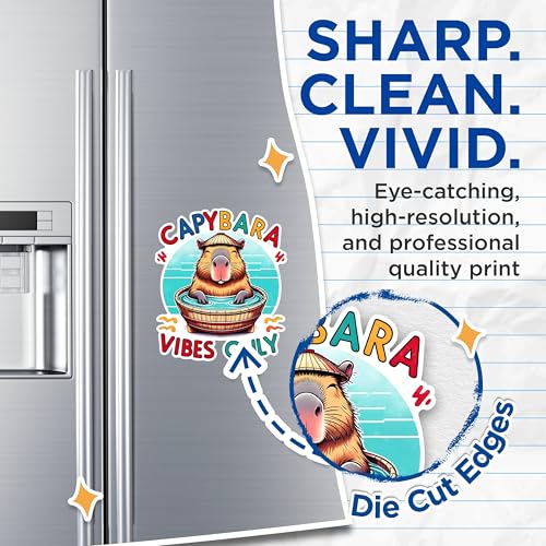 (2 Pack) Capybara Vibes Only Magnets - Cute Animal Magnets - Novelty Fridge Magnets - Fun Kitchen Decor - Animal Lover Magnet- 5" On Longest Side - for Fridges, Toolboxes, Cars - Made in USA - MAG2668