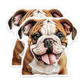 (2 Pack) Cute Bulldog Puppy Magnets - Happy Dog Lover Refrigerator Decor - Animal Pet Fridge Accents - 5 Inches On Longest Side - Thick Durable Magnet - Made in USA - MAG25463