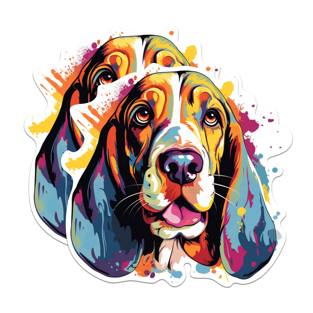 (2 Pack) Basset Hound Dog Breed Magnets - 5 Inches On Longest Side - Choose from Over 100 Dog Breeds - for Cars, Refrigerators, Toolboxes - Made in USA - MAG1767
