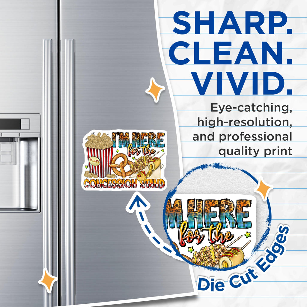 (2 Pack) Concession Stand Magnets - Fun Foodie Fridge Decor - Snack Lover Kitchen Accessory - 5 Inches On Longest Side - Thick Durable Magnet - Made in USA - MAG28473