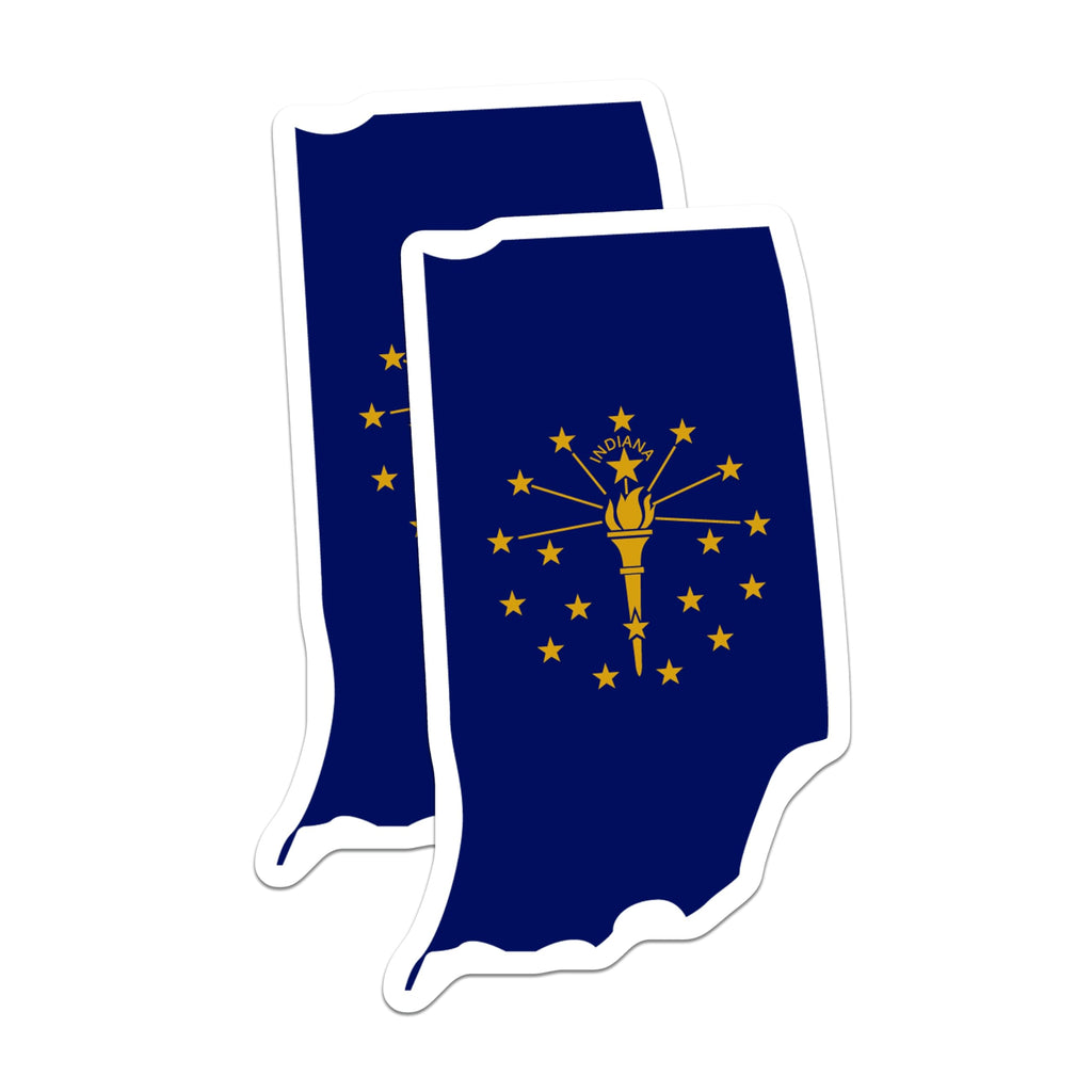 (2 Pack) Indiana State Flag Magnets - Indiana State Outline - Hoosier State Decor - 5 Inches On Longest Side - Thick Durable Magnet - Made in USA - MAG20722