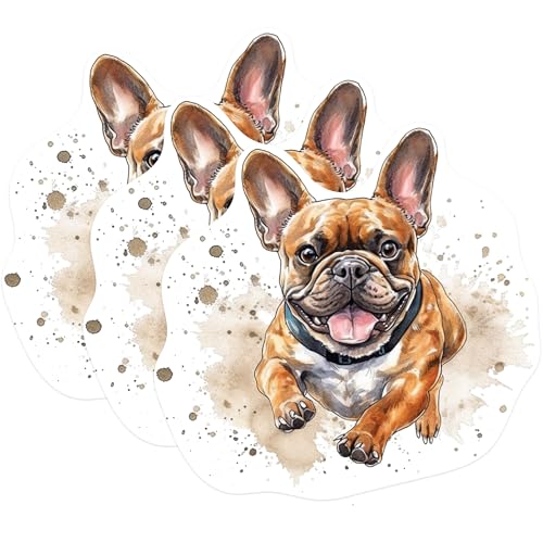 (3 Pack) French Bulldog Decals - Cute Dog Stickers - Puppy Breed Sticker Pack - 3 Inches On Longest Side - Easy Peel & Apply - Made in USA - 3MCS1061