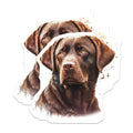 (2 Pack) Chocolate Lab Dog Lover Magnets - Labrador Retriever Art - Pet Parent Decor - 5 Inches On Longest Side - Thick Durable Magnet - Made in USA - MAG30334