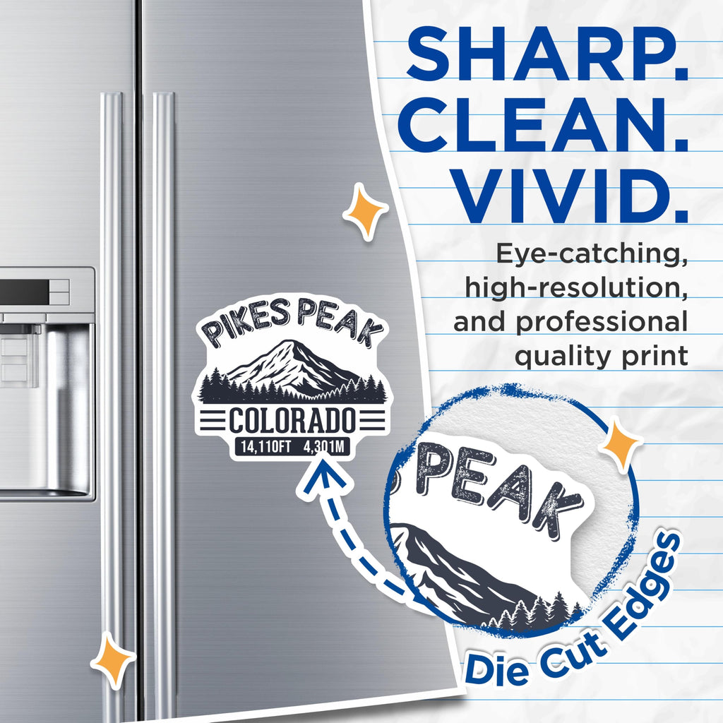 (2 Pack) Pikes Peak Colorado Magnets - Mountain Scene - Souvenir Magnets Fridge - 5" On Longest Side - Premium Magnet - for Cars, Refrigerators, Toolboxes, Lockers - Made in USA - MAG17691