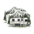 (2 Pack) Airstream Camper Magnets - Mountain RV Travel Trailer Decor - Adventure Road Trip Life - 5 Inches On Longest Side - Thick Durable Magnet - Made in USA - MAG39350