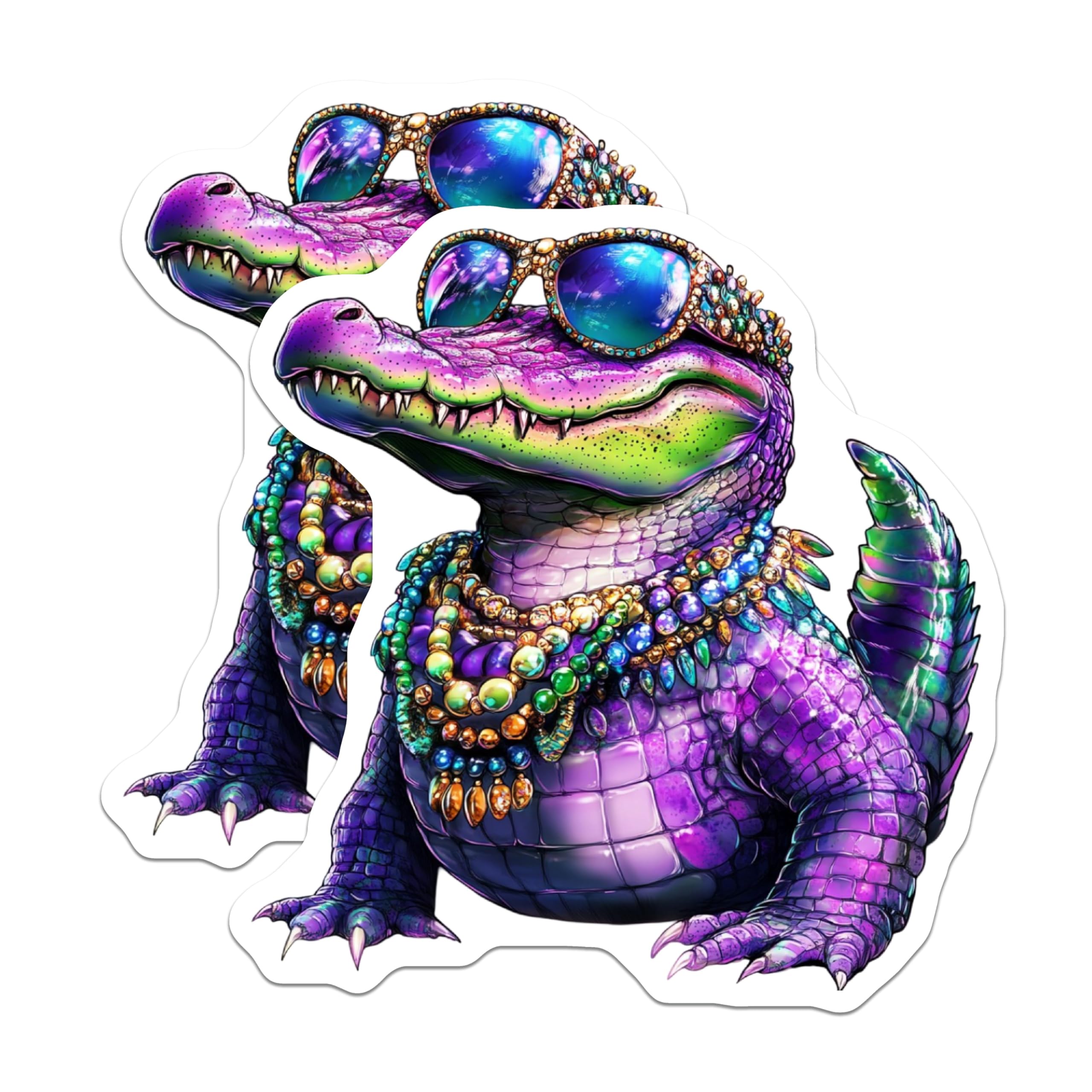 (2 Pack) Alligator Magnets - Cartoon Animal Decor - Purple Alligator Souvenirs - 5" On Longest Side - Premium Magnet - for Cars, Refrigerators, Toolboxes, Lockers - Made in USA - MAG14824