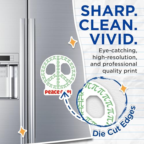 (2 Pack) Peace of Pi Magnets - Math Geek Decor - Nerdy Fridge Accessory - 5" On Longest Side - for Cars, Fridges, Toolboxes - Made in USA - MAG8161
