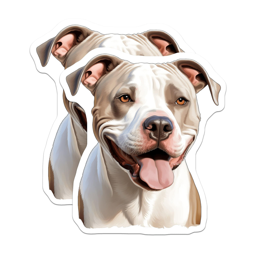 (2 Pack) Pitbull Dog Magnets - Happy Smiling Pitbull Portrait - Dog Lover Car Accessory - Pet Parent Refrigerator Decal - 5 Inches On Longest Side - Thick Durable Magnet - Made in USA - MAG30673